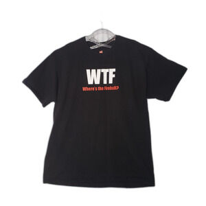 WTF Wheres The Fireball Black Short Sleeve T Shirt Mens Size 2XL